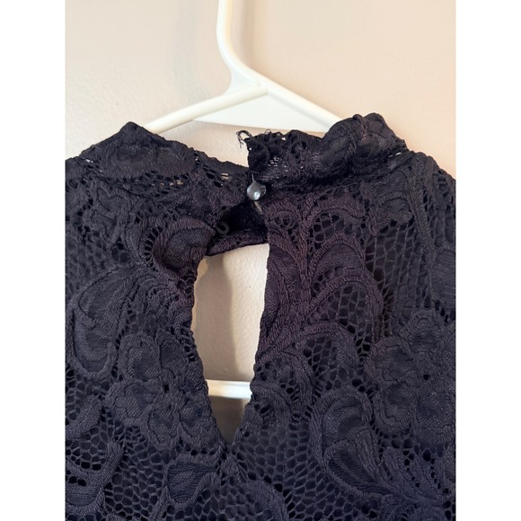 Ambiance Black Lace Mock Neck Cutout Dress Women S Whimsigoth Glam Grunge - Picture 5 of 6